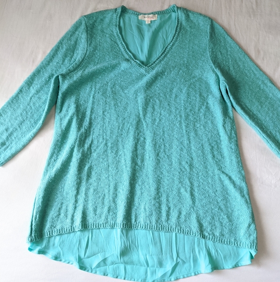 Two by Vince Camuto Open back Knit Tunic Top Mint Green Women's Size Medium - Picture 2 of 9